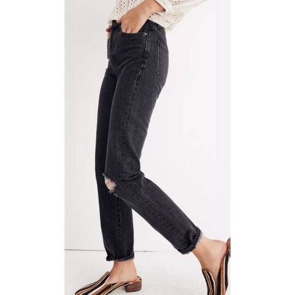 Madewell Perfect Vintage Jean in Roxstone Wash: Knee-Rip Edition 30 cropped - Picture 13 of 14